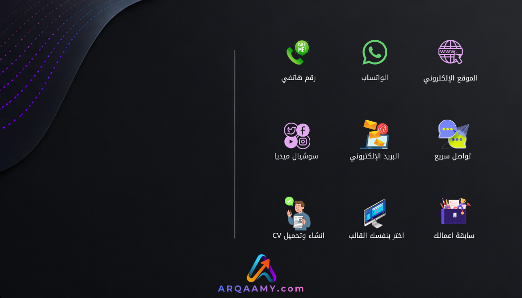 الوجه الخلفي لكارت Arqaamy